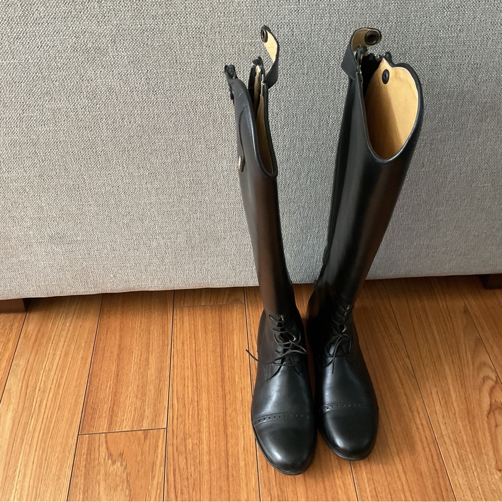 Der Dau Contour Field Boots Woman Sz 7.5 Made Italian Leather Black
